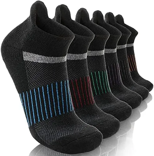 anlisim merino wool quarter hiking socks compression warm thermal winter thick cushion running moisture wicking no show socks gifts stocking stuffers for women men 6 pairsblackl